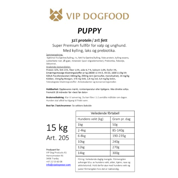 Bilde av VIP Dogwear Puppy 15 kg 
